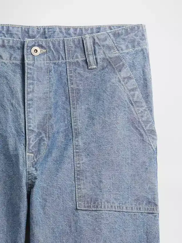 Ağır Chambray Bol Kesim Jean'ler