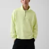 Ağır Dokulu Oversized Logo Çeyrek Fermuarlı Kazak