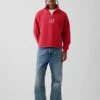 Ağır Dokulu Oversized Logo Çeyrek Fermuarlı Kazak