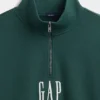 Ağır Dokulu Oversized Logo Çeyrek Fermuarlı Kazak