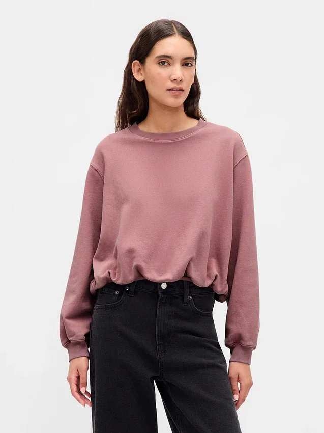 Ağır Fransız Teri Kabarık Sweatshirt