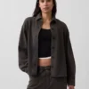 Ağır Fransız Teri Oversized Düğmeli Gömlek
