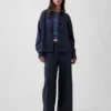 Ağır Fransız Teri Oversized Düğmeli Gömlek