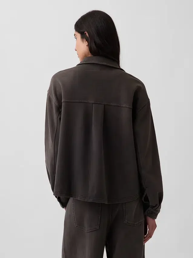Ağır Fransız Teri Oversized Düğmeli Gömlek
