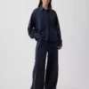 Ağır Fransız Teri Oversized Düğmeli Gömlek