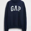 Ağır Fransız Teri Oversized Yarım Yaka Logolu Sweatshirt
