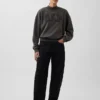 Ağır Fransız Teri Oversized Yarım Yaka Sweatshirt