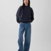 Ağır Fransız Teri Oversized Yarım Yaka Sweatshirt
