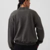 Ağır Fransız Teri Oversized Yarım Yaka Sweatshirt