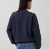 Ağır Fransız Teri Oversized Yarım Yaka Sweatshirt