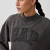 Ağır Fransız Teri Oversized Yarım Yaka Sweatshirt