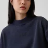 Ağır Fransız Teri Oversized Yarım Yaka Sweatshirt
