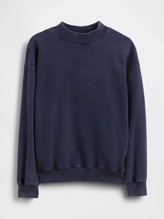 Ağır Fransız Teri Oversized Yarım Yaka Sweatshirt