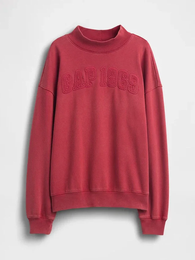 Ağır Fransız Teri Oversized Yarım Yaka Sweatshirt