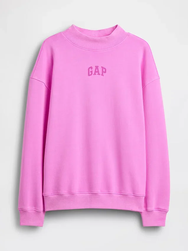 Ağır Fransız Teri Oversized Yarım Yaka Sweatshirt