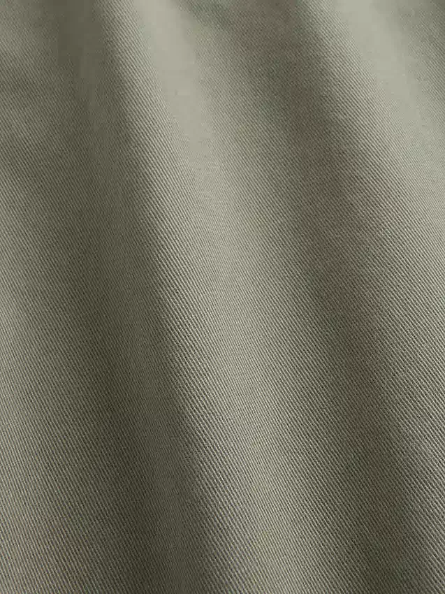 Ağır Twill Rahat Düz Kesim Haki Pantolon
