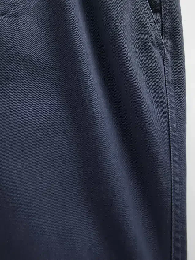 Ağır Twill Rahat Düz Kesim Haki Pantolon