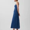 Askısız Denim Maxi Elbise