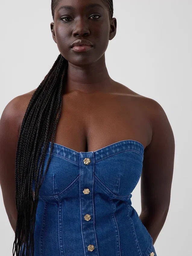 Atelier Ndigo imzalı GAP × Hfr Denim Korsaj Üst