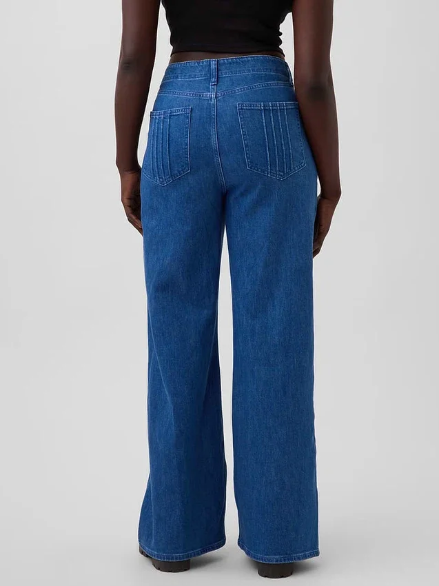 Atelier Ndigo imzalı GAP × Hfr Yüksek Bel Pintuck Stride Geniş Paça Jean'ler