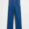 Atelier Ndigo imzalı GAP × Hfr Yüksek Bel Pintuck Stride Geniş Paça Jean'ler