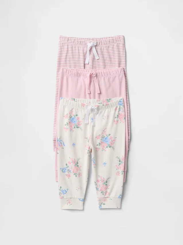Baby First Favorites Organik Pamuklu Çekip Giyilen Pantolonlar (3'lü Paket)