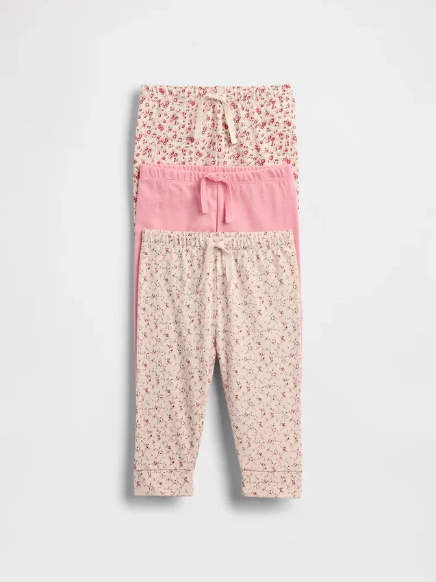 Baby First Favorites Organik Pamuklu Çekip Giyilen Pantolonlar (3'lü Paket)
