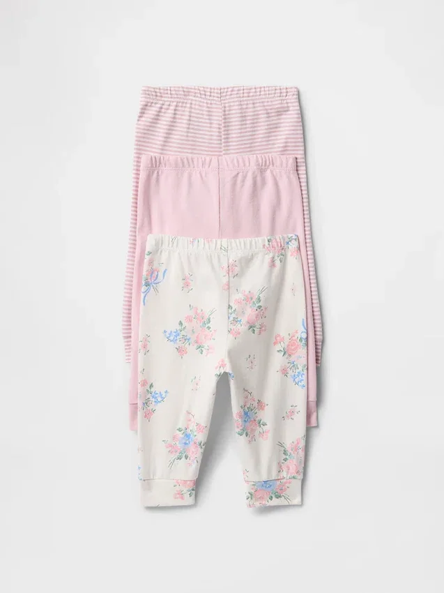Baby First Favorites Organik Pamuklu Çekip Giyilen Pantolonlar (3'lü Paket)