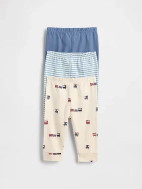 Baby First Favorites Organik Pamuklu Çekip Giyilen Pantolonlar (3’lü Paket)
