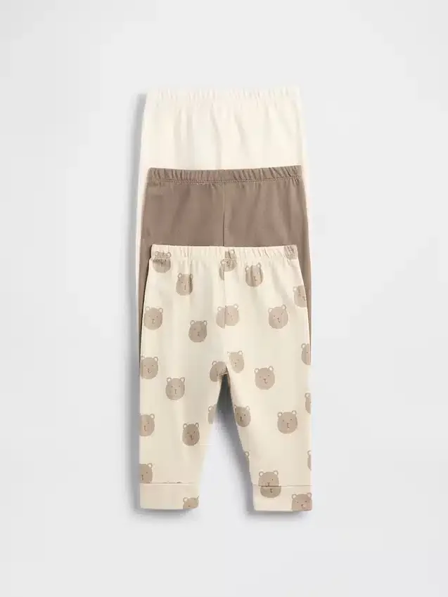 Baby First Favorites Organik Pamuklu Çekip Giyilen Pantolonlar (3'lü Paket)