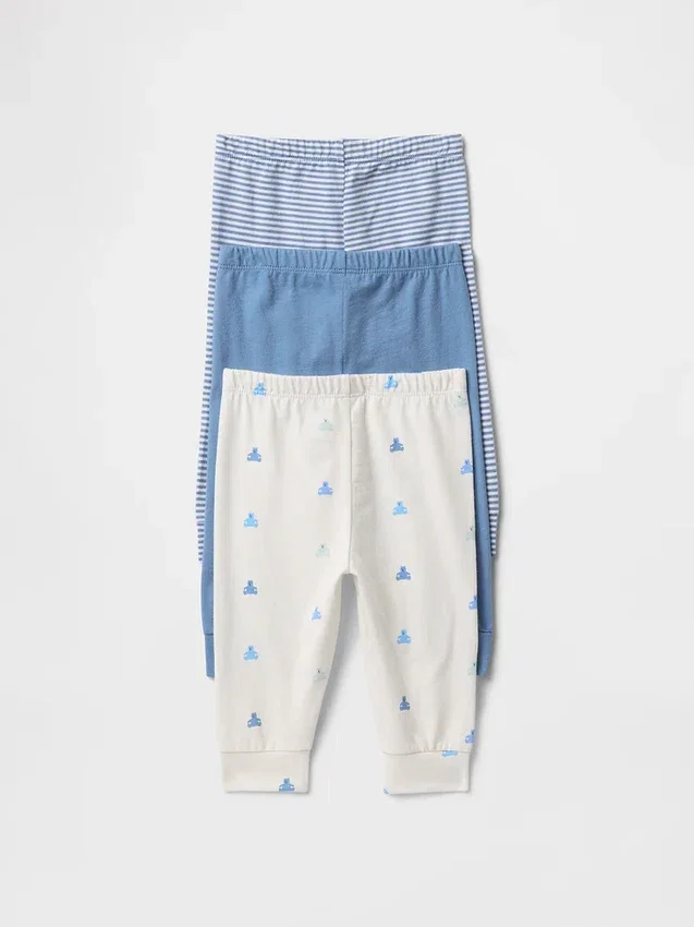 Baby First Favorites Organik Pamuklu Çekip Giyilen Pantolonlar (3'lü Paket)