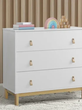 babyGap Legacy 3 Çekmeceli Şifonyer, Deri Kulplu ve Birbirine Geçen Çekmeceli