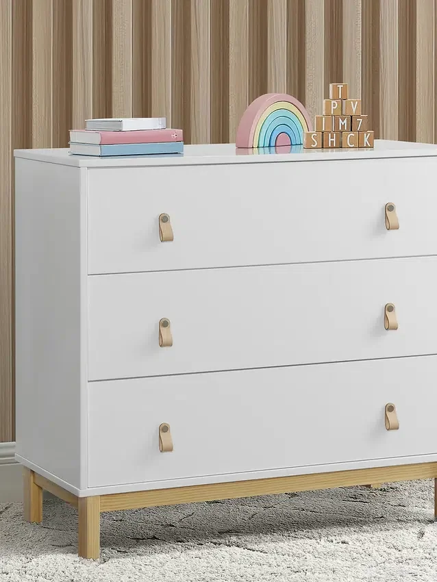 babyGap Legacy 3 Çekmeceli Şifonyer, Deri Kulplu ve Birbirine Geçen Çekmeceli
