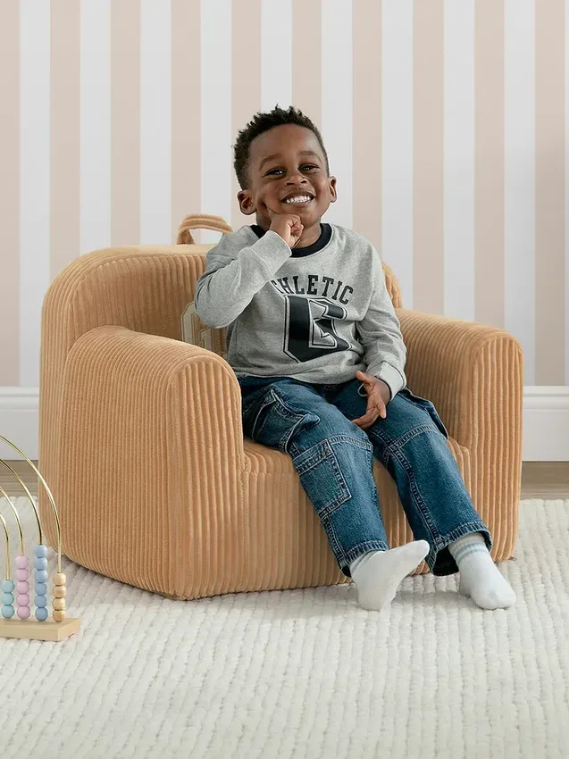 babyGap Nervürlü Kadife Logo Köpük Sandalye