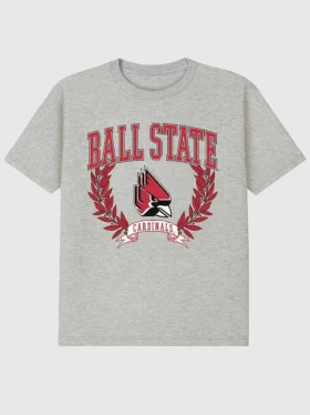 Ball State Üniversitesi Laurels Koyu Renkli Grafik Tişört