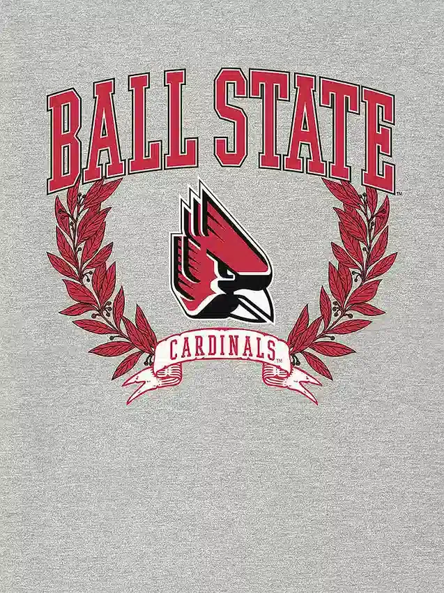 Ball State Üniversitesi Laurels Koyu Renkli Grafik Tişört