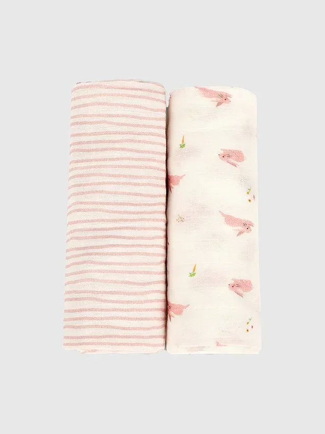 Bambu Küçük Tavşan ve Pembe Dalga Kundak Seti
