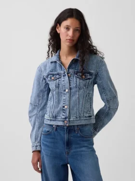 Barrel-Sleeve Icon Denim Ceket