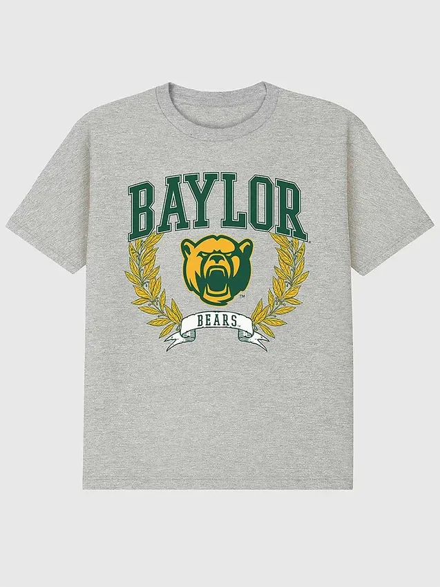 Baylor Üniversitesi Laurels Koyu Renkli Grafik Tişört