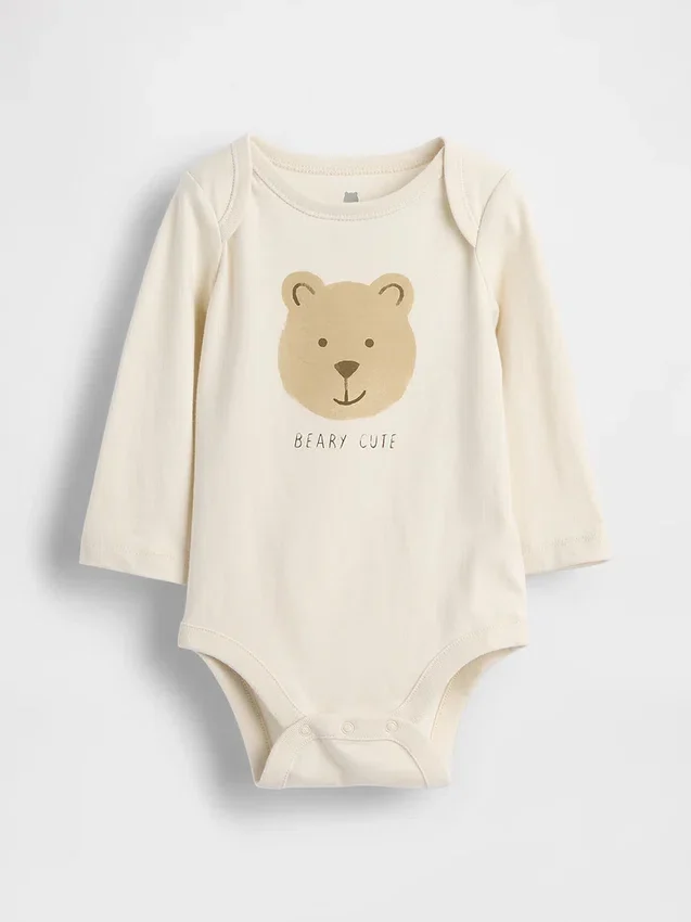 Bebeğin İlk Favorileri Organik Pamuklu Desenli Çıtçıtlı Body