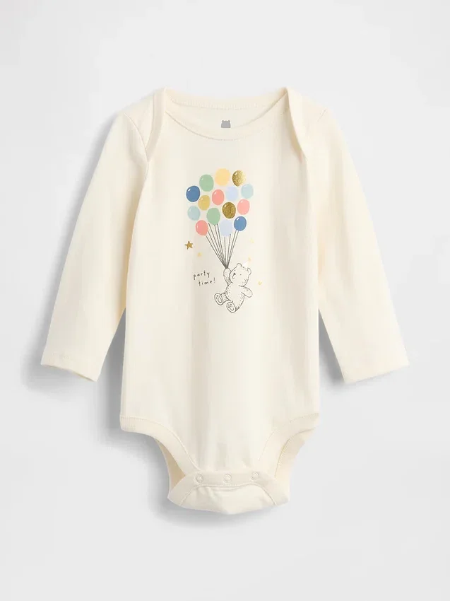 Bebeğin İlk Favorileri Organik Pamuklu Desenli Çıtçıtlı Body