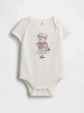 Bebeğin İlk Favorileri Organik Pamuklu Desenli Çıtçıtlı Body