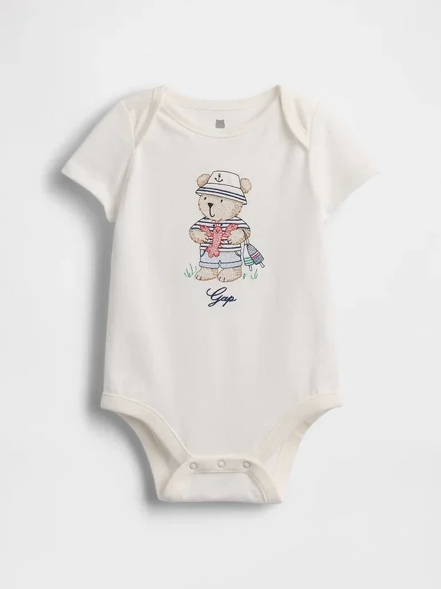 Bebeğin İlk Favorileri Organik Pamuklu Desenli Çıtçıtlı Body