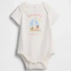 Bebeğin İlk Favorileri Organik Pamuklu Desenli Çıtçıtlı Body