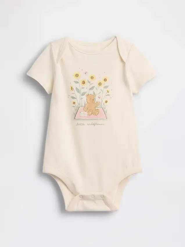 Bebeğin İlk Favorileri Organik Pamuklu Desenli Çıtçıtlı Body