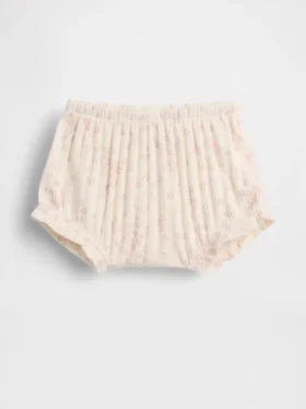 Bebeğin İlk Favorileri Pointelle Rib Çiçek Desenli Bloomers