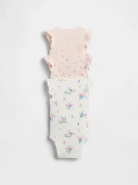 Bebeğin İlk Favorileri Tinyrib Fırfırlı Çıtçıtlı Body (3’lü Paket)