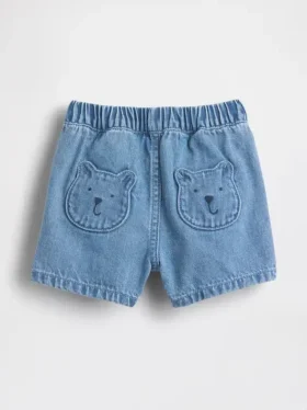 Bebek Brannan Bear Cepli Çekip Giyilebilir Denim Şortlar