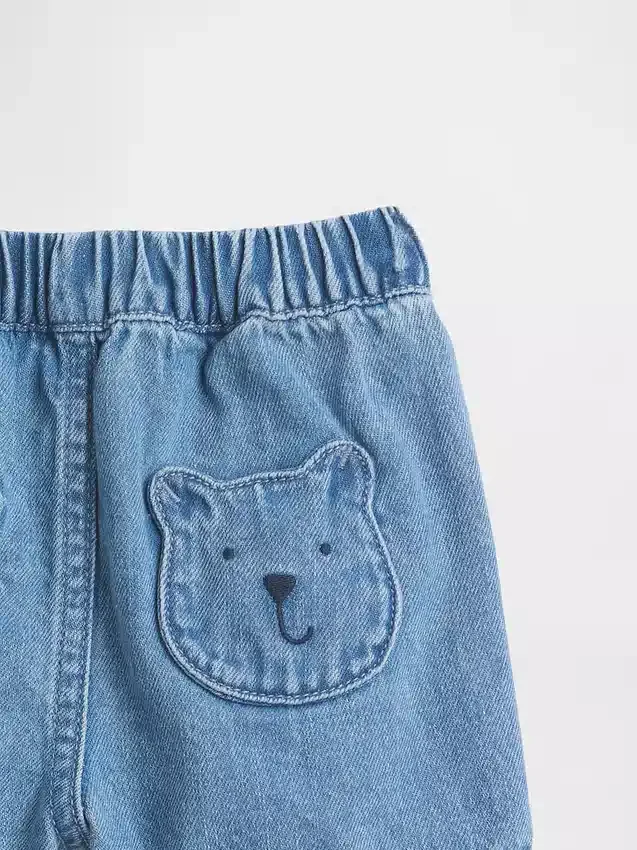 Bebek Brannan Bear Cepli Çekip Giyilebilir Denim Şortlar