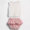 Bebek Brannan Bear Tank Top ve Ekose Etek-Şort Seti